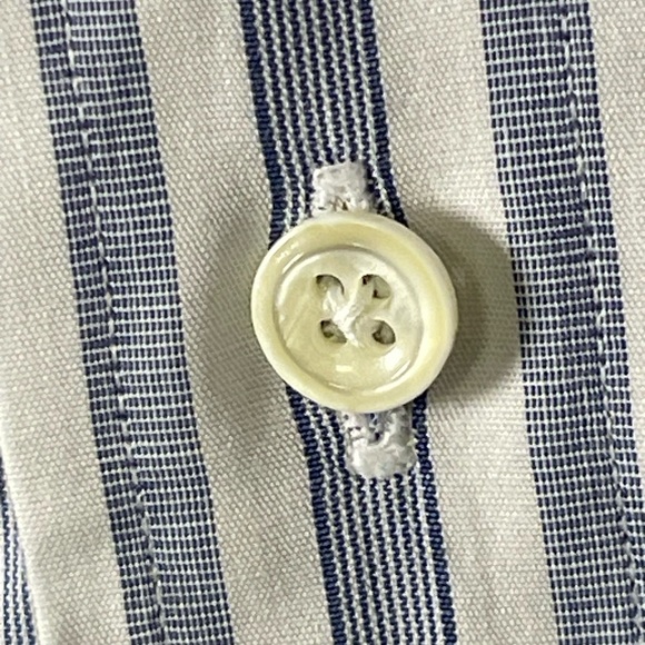 Burberrys of London Mens Medium Blue/White Striped Button Down Shirt - Picture 3 of 10